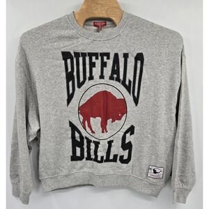 Buffalo Bills Sweater Womens XL Lightweight Crew 3.0 NFL Throwback Mitchell Ness